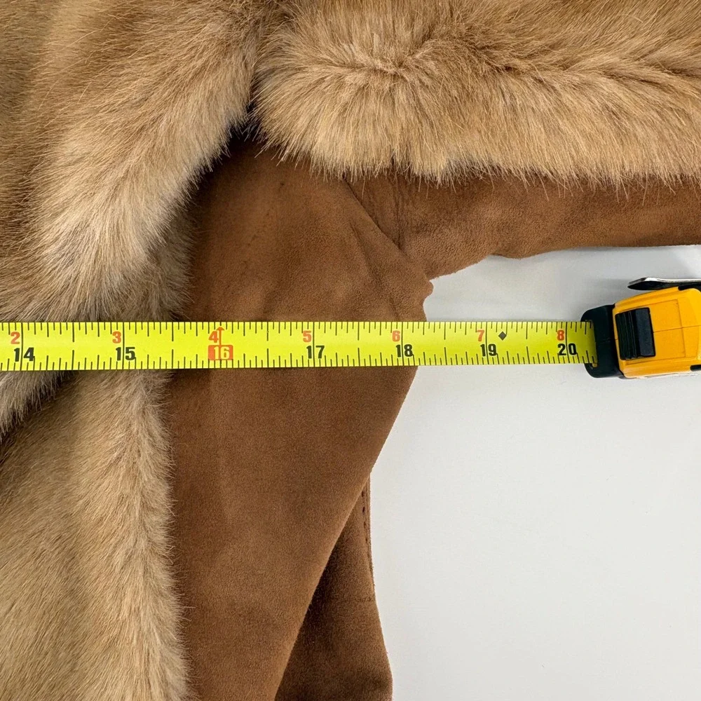 Vintage London Leathers by Lilli Ann Suede & Faux Fur Belted Jacket - Size Small - Picture 7 of 8